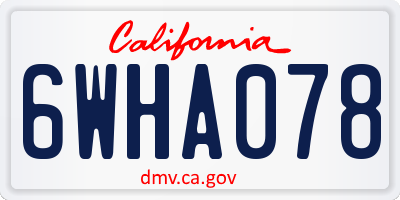 CA license plate 6WHA078
