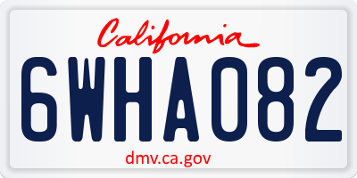 CA license plate 6WHA082