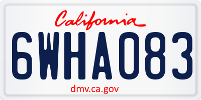 CA license plate 6WHA083
