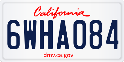 CA license plate 6WHA084