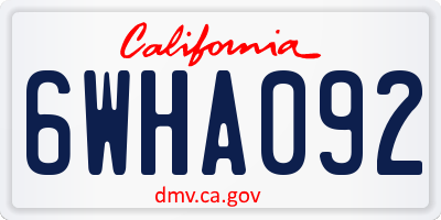 CA license plate 6WHA092