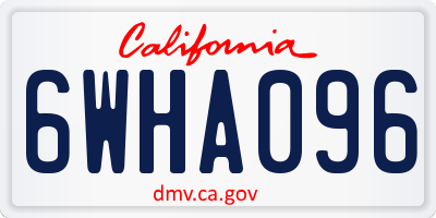CA license plate 6WHA096