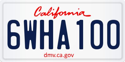 CA license plate 6WHA100