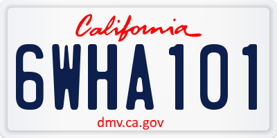 CA license plate 6WHA101