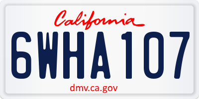 CA license plate 6WHA107