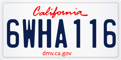 CA license plate 6WHA116