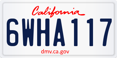 CA license plate 6WHA117
