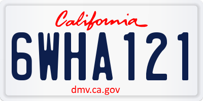 CA license plate 6WHA121