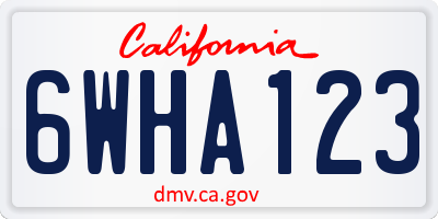 CA license plate 6WHA123
