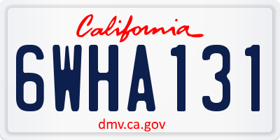 CA license plate 6WHA131