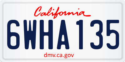 CA license plate 6WHA135