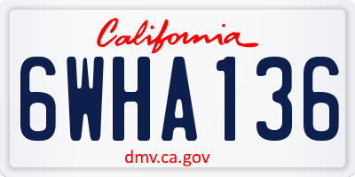 CA license plate 6WHA136