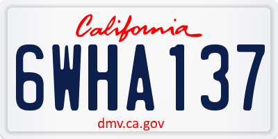 CA license plate 6WHA137