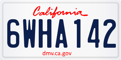 CA license plate 6WHA142