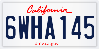 CA license plate 6WHA145
