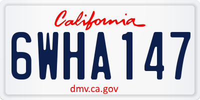 CA license plate 6WHA147