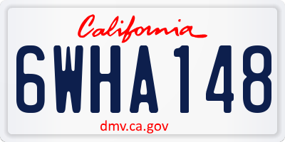 CA license plate 6WHA148