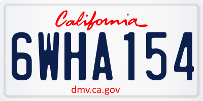 CA license plate 6WHA154