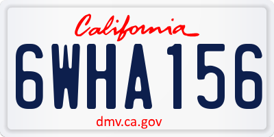 CA license plate 6WHA156