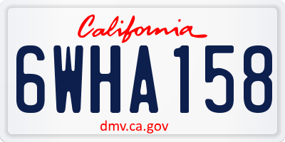 CA license plate 6WHA158