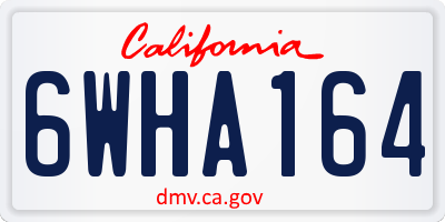 CA license plate 6WHA164