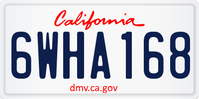 CA license plate 6WHA168