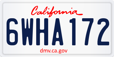 CA license plate 6WHA172