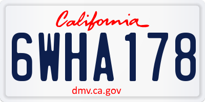 CA license plate 6WHA178