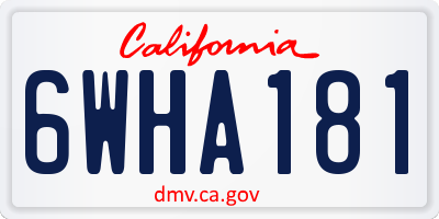 CA license plate 6WHA181