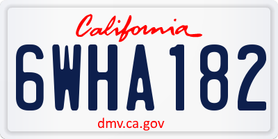 CA license plate 6WHA182