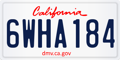 CA license plate 6WHA184
