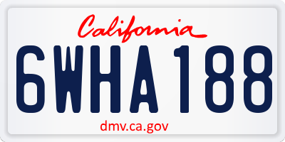 CA license plate 6WHA188