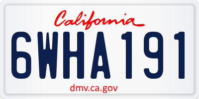 CA license plate 6WHA191