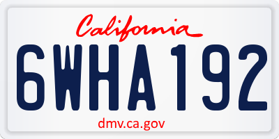CA license plate 6WHA192