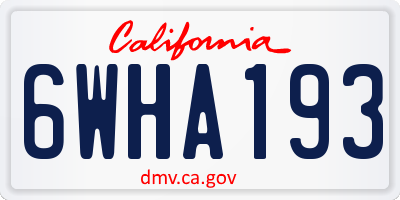 CA license plate 6WHA193