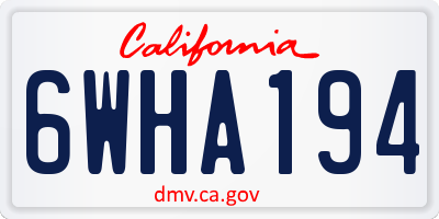 CA license plate 6WHA194