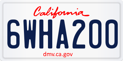 CA license plate 6WHA200