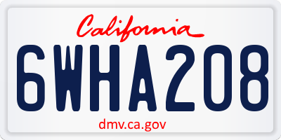 CA license plate 6WHA208