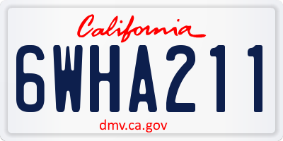 CA license plate 6WHA211