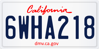 CA license plate 6WHA218