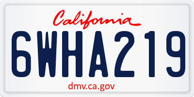 CA license plate 6WHA219