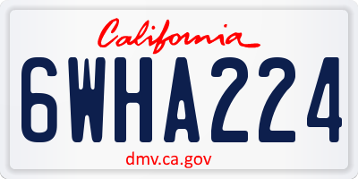 CA license plate 6WHA224