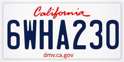 CA license plate 6WHA230