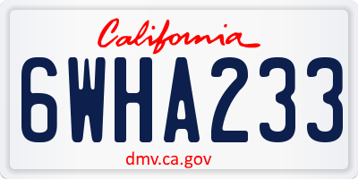 CA license plate 6WHA233