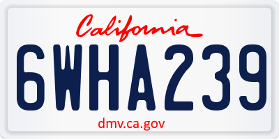 CA license plate 6WHA239