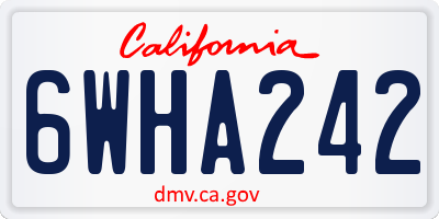 CA license plate 6WHA242