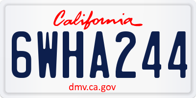 CA license plate 6WHA244