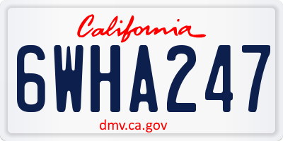 CA license plate 6WHA247