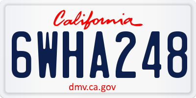 CA license plate 6WHA248