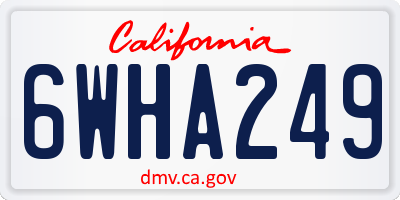 CA license plate 6WHA249